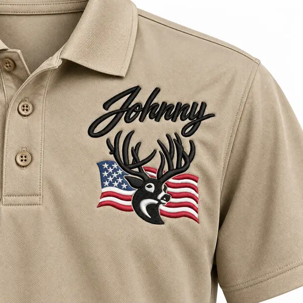 Johnny Deer American Flag Polo